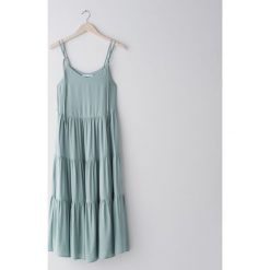 Sukienka maxi z wiskozy - Turkusowy. Niebieskie sukienki damskie Sinsay, s, bez wzorów, z wiskozy, bez kołnierzyka, bez rękawów, maxi. Za 79,99 zł.
