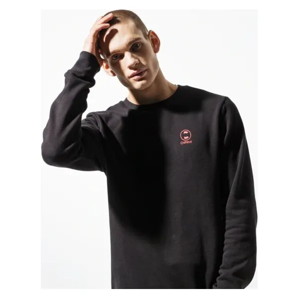 Confront Bluza Essential Blk Sweatshirt , czarny, rozmiar L. Czarne bluzy męskie Confront, m, bez wzorów, z bawełny, bez kołnierzyka, bez rękawów, bez kaptura. W wyprzedaży za 103,99 zł.