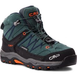 Trekkingi CMP - Kids Rigel Mid Trekking Shoes Wp 3Q12944 Jungle/Black Blue 77BN. Zielone śniegowce chłopięce CMP, bez zapięcia. W wyprzedaży za 199,00 zł.