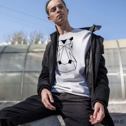 Hipek Geo Męska Bluza Raglan Szara. Szare bluzy męskie rozpinane Pakamera, m, w geometryczne wzory. Za 129,00 zł.