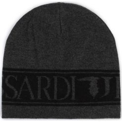 Czapka TRUSSARDI JEANS - Beanie Knit Maxi Logo Mistolana 57Z00150 E693. Szare czapki męskie Trussardi Jeans, bez wzorów, z bawełny. W wyprzedaży za 139,00 zł.