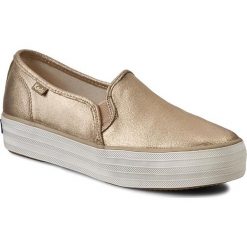 Tenisówki KEDS - Triple Deck WH54726 Met Lea Gold. Żółte półbuty damskie Keds, bez wzorów, ze skóry, bez zapięcia. W wyprzedaży za 179,00 zł.