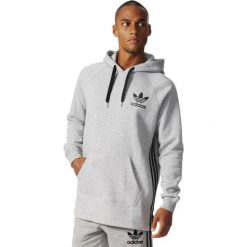 Bluzy męskie: BLUZA ADIDAS Z KAPTUREM LONG HOODIE SZARA BK5882
