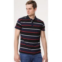 Granatowa Koszulka Unpowered. Czarne koszulki męskie Born2be, xl, w paski, z dzianiny, polo, bez rękawów. Za 49,99 zł.