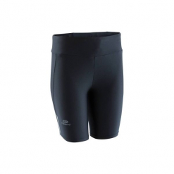 Legginsy do biegania krótkie RUN DRY damskie. Czerwone legginsy marki DOMYOS, z elastanu. Za 39,99 zł.
