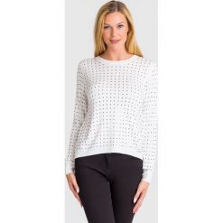 SWETER LIU JO. Białe swetry damskie Liu Jo, z aplikacjami, z materiału, bez rękawów, bez kaptura. Za 689,00 zł.