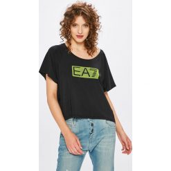 EA7 Emporio Armani - Top. Niebieskie topy damskie marki DOMYOS, z elastanu, street, z okrągłym kołnierzem. W wyprzedaży za 299,90 zł.