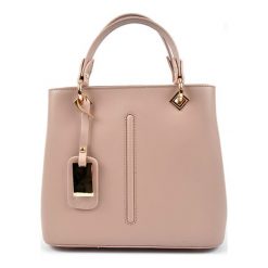 Torebki klasyczne damskie: Skórzana torebka w kolorze pudrowym – (S)30 x (W)24 x (G)14 cm