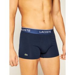 Komplet 3 par bokserek Lacoste 5H3401. Niebieskie bokserki męskie Lacoste, bez wzorów. Za 189,00 zł.
