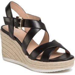 Espadryle GEOX - D02GVA 00043 C9999 Black. Czarne espadryle damskie Geox, bez wzorów, ze skóry, bez obcasa, na obcasie. Za 429,00 zł.