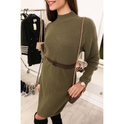 Sukienka DEVINA KHAKI. Brązowe sukienki damskie Sukienka DEVINA KHAKI, na co dzień, uniwersalny, bez wzorów, bez kołnierzyka, bez rękawów. W wyprzedaży za 59,00 zł.