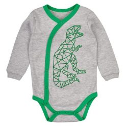 Garnamama Body Chłopięce Z Dinozaurem 74 Szare. Szare body niemowlęce marki Garnamama, bez wzorów, z materiału, bez rękawów. Za 39,00 zł.