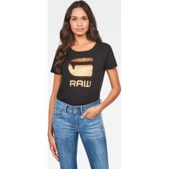 G-Star Raw - T-shirt. Białe bluzki damskie G-Star RAW, s, z nadrukiem, z bawełny, retro, z okrągłym kołnierzem, z krótkim rękawem. W wyprzedaży za 129,90 zł.