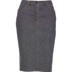 Spódnica dżinsowa z guzikami bonprix szary denim. Szare spódniczki damskie bonprix, bez wzorów, z denimu. Za 89,99 zł.