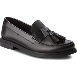 Mokasyny GEOX - D Promethea C D64R3C 043BC C9999 Black. Czarne półbuty damskie Geox, na co dzień, z aplikacjami, ze skóry, bez obcasa, na obcasie, bez zapięcia. W wyprzedaży za 279,00 zł.