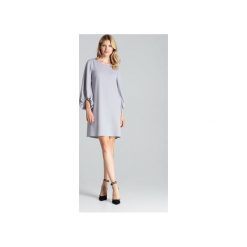 Sukienka M693 Szary. Szare sukienki damskie FIGL, xl, bez wzorów, bez kołnierzyka, z długim rękawem, długie, midi, trapezowe. Za 179,00 zł.
