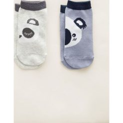 Mango Kids - Skarpetki (2 pack). Niebieskie skarpetki chłopięce marki Mango Kids, bez wzorów, z elastanu. Za 19,90 zł.
