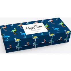 Happy Socks - Skarpetki Navy (4-pack). Niebieskie skarpetki damskie Happy Socks, bez wzorów, z elastanu. W wyprzedaży za 99,90 zł.