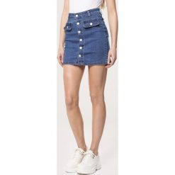 Niebieska Spódnica Laud. Niebieskie spódniczki damskie Born2be, xl, bez wzorów, z jeansu, mini. Za 79,99 zł.