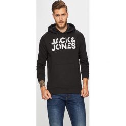 Jack & Jones - Bluza. Czarne bluzy męskie Jack & Jones, s, z nadrukiem, z bawełny, z kapturem, bez rękawów, z kapturem. W wyprzedaży za 99,90 zł.