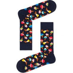 Happy Socks - Skarpety Junk Food Gift Box (4-pak). Czarne skarpetki męskie Happy Socks, bez wzorów, z elastanu. W wyprzedaży za 99,90 zł.