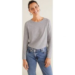 Mango - Bluzka Ocaso3. Szare bluzki asymetryczne Mango, l, z bawełny, casualowe, z okrągłym kołnierzem, z krótkim rękawem. Za 35,90 zł.
