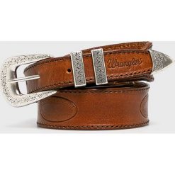 Wrangler - Pasek skórzany. Żółte paski damskie marki Wrangler, w paski, ze skóry. Za 169,90 zł.
