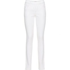 Spodnie damskie: Wygodne jegginsy bonprix biały twill