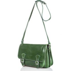 Torebki klasyczne damskie: Skórzana torebka w kolorze zielonym – 26,5 x 19 x 8 cm