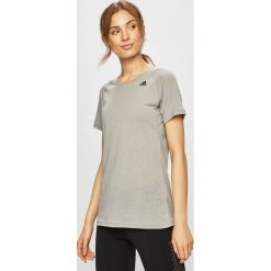 Adidas Performance - Top. Szare topy damskie adidas Performance, s, bez wzorów, z bawełny, z krótkim rękawem, climalite (adidas). W wyprzedaży za 89,90 zł.
