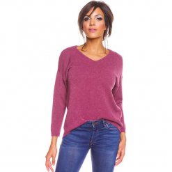 Sweter "Karine" w kolorze różowym. Czerwone swetry oversize damskie marki So Cachemire, s, z kaszmiru. W wyprzedaży za 173,95 zł.