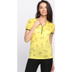 Żółty T-shirt Don't Ask. Żółte bluzki damskie Born2be, l. Za 19,99 zł.