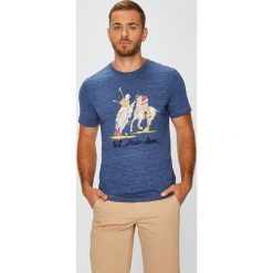 U.S. Polo - T-shirt. Szare koszulki polo męskie marki U.S. Polo, l, z nadrukiem, z bawełny. W wyprzedaży za 129,90 zł.
