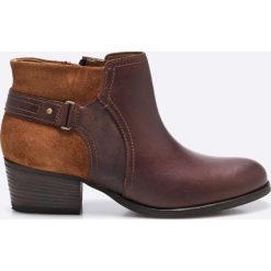 Clarks - Botki. Brązowe buty zimowe damskie marki Clarks, z materiału. W wyprzedaży za 199,90 zł.