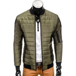 KURTKA MĘSKA PRZEJŚCIOWA BOMBERKA C286 - KHAKI. Czarne kurtki męskie bomber marki Inny, m, z bawełny. Za 79,00 zł.
