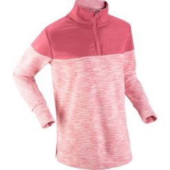 Bluza z kontrastową wstawką, długi rękaw bonprix dymny malinowy melanż. Różowe bluzy damskie bonprix, bez wzorów, z długim rękawem, długie, bez kaptura. Za 54,99 zł.