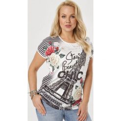 Biała Bluzka Morgalure. Białe bluzki damskie Born2be, xl, bez wzorów, bez kołnierzyka, bez rękawów. W wyprzedaży za 29,99 zł.