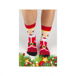 Skarpetki ze Świętym Mikołajem. Szare skarpetki damskie marki Candysox.pl. Za 30,00 zł.