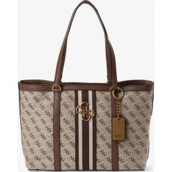 Guess Jeans - Damska torba shopper, brązowy. Pomarańczowe torby damskie na zakupy Guess Jeans, z aplikacjami, z jeansu, eleganckie, duże, bez dodatków. Za 589,95 zł.