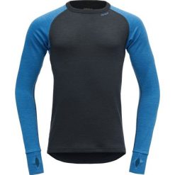 Devold koszulka męska Expedition Man Shirt Skidiver/Ink XL. Koszulki męskie termoaktywne Devold, xl, bez wzorów, z wełny, bez kołnierzyka, z długim rękawem, długie, outdoorowe. Za 379,00 zł.