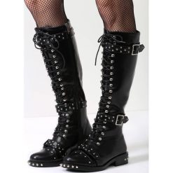 Buty zimowe damskie: Czarne Kozaki Blured Refractory