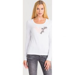 LONGSLEEVE EA7 EMPORIO ARMANI. Białe bluzy damskie s, z nadrukiem, z elastanu. Za 233,40 zł.