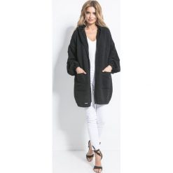 Kardigan F704 czarny. Czarne swetry damskie Tagless, s, bez wzorów, z wełny, eleganckie, bez rękawów, bez kaptura. Za 209,00 zł.