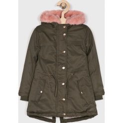 Blukids - Kurtka dziecięca 98-134 cm. Zielone kurtki dziewczęce Blukids, bez wzorów, z bawełny, długie, z kapturem. W wyprzedaży za 129,90 zł.