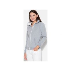 Bluza K196 Szary. Szare bluzy damskie marki KATRUS, xl, bez wzorów, z dzianiny, z długim rękawem, długie. Za 139,00 zł.