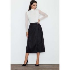 Czarna Spódnica Trapezowa Midi z Kieszeniami. Czarne spódniczki trapezowe marki Molly.pl, do pracy, s, eleganckie, długie, midi. Za 119,90 zł.