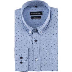 Koszula SIMONE KDWR000502. Niebieskie koszule męskie Giacomo Conti, m, bez wzorów, z bawełny, button down, z długim rękawem. Za 169,00 zł.