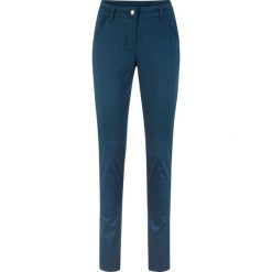 Spodnie Chino Slim Fit z koronką bonprix ciemnoniebieski. Niebieskie chinosy damskie marki bonprix, w koronkowe wzory, z koronki. Za 89,99 zł.