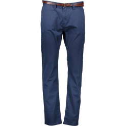 Spodnie chino "Travis" - Regular fit - w kolorze granatowym. Niebieskie chinosy męskie Tom Tailor Adults, w paski. W wyprzedaży za 130,95 zł.