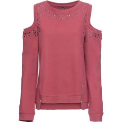 Bluza z wycięciami bonprix dymny malinowy. Różowe bluzy damskie rozpinane marki bonprix. Za 99,99 zł.